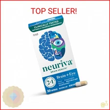 NEURIVA Brain + Eye Supplement for Memory, Focus & Concentration with Lutein & V