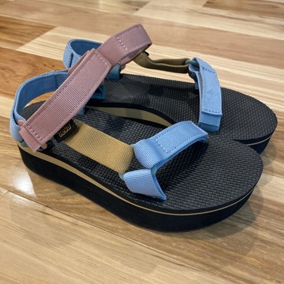 TEVA Flatform Universal Light Multi Platform Sandals Womens Size 6 Colorblock 