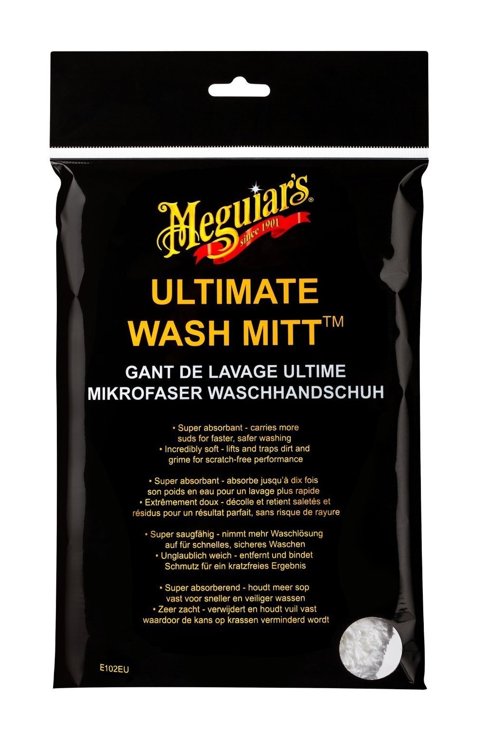 Gant de lavage ultime E102EU en microfibre épaisse pour l'entretien de carrosserie auto