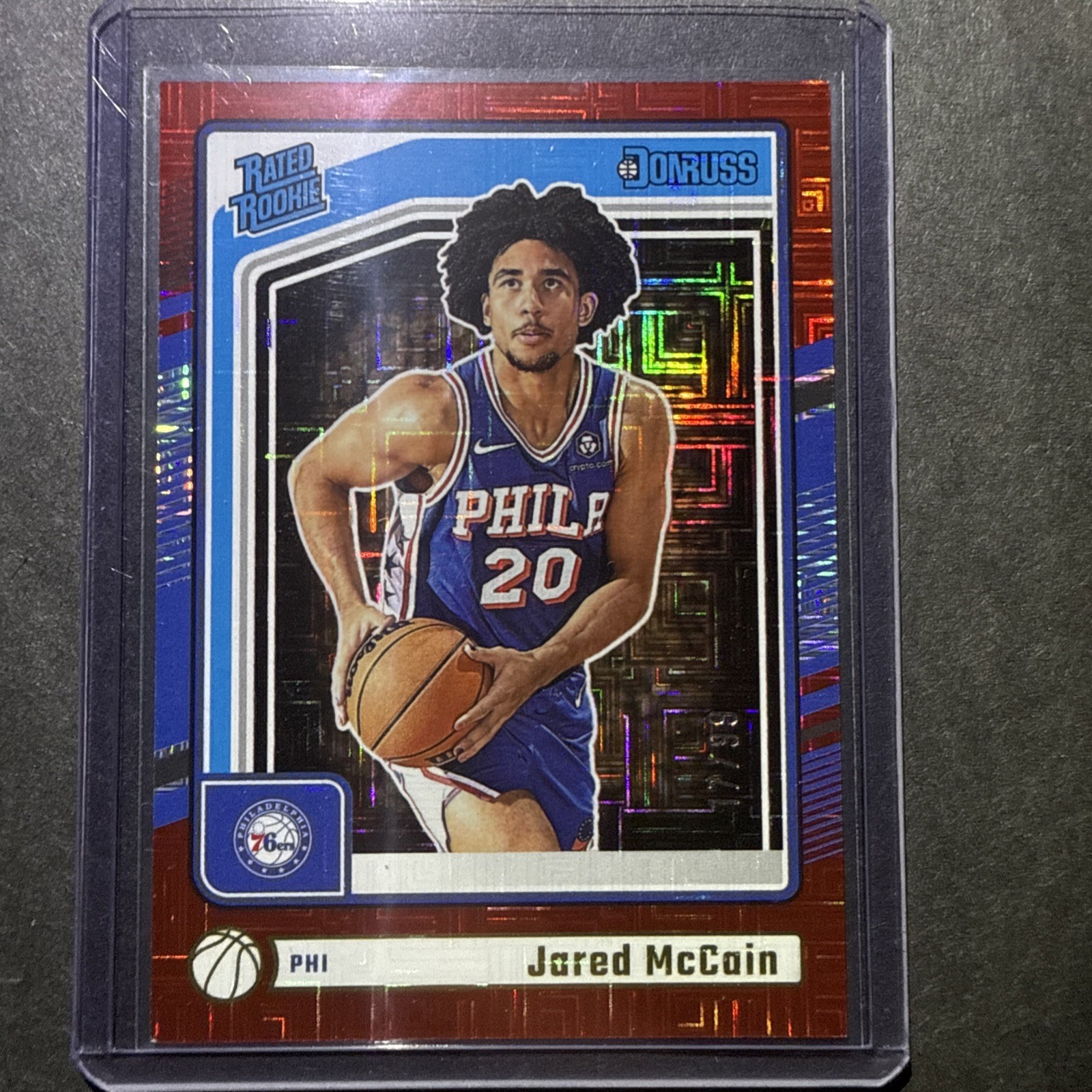 2024-25 Panini Donruss - Rated Rookie Jared McCain #228 Choice Red /99 (RC)