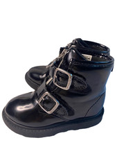 Carter's Little Girls Black Combat High Top Zipper Heart Boots Toddler -Size 7M