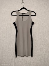 Pretty Little Thing Bodycon Dress Gray Black Sleeveless Sz 8 With Tag 