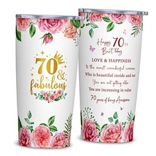 70th Birthday Gifts for Women, Gifts for 70 Year Old Woman, 70th White-70th