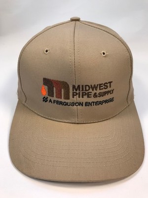 Vintage Midwest Pipe Supply Ferguson Hat Snap Back Beige Baseball Cap VGC