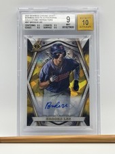 2022 Bowman Chrome Draft Brooks Lee /50 Invicta Gold Atomic Ref Auto BGS 9/10 RC