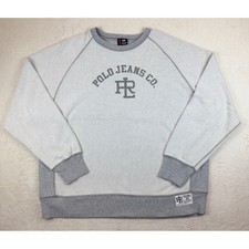 Vintage Polo Jeans Co Ralph Lauren XL Crewneck Sweatshirt Gray Spell Out RL Y2K