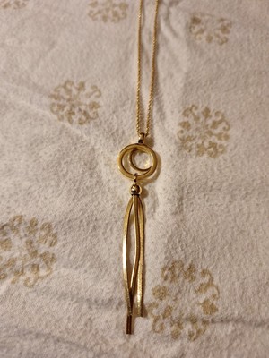 Ann Taylor Vintage antike goldfarbene Kette mit evtl. Echtgold Anhänger...