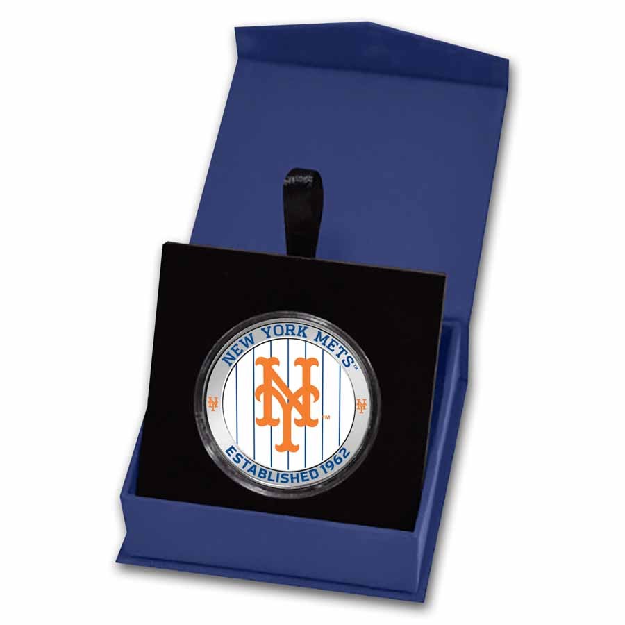 MLB New York Mets 1 oz Silver Colorized Round (w/ Box) | eBay