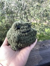 Handmade Soft Yarn Crochet Amigurumi Dark Green Thick Toad Plush/Plushie 4  