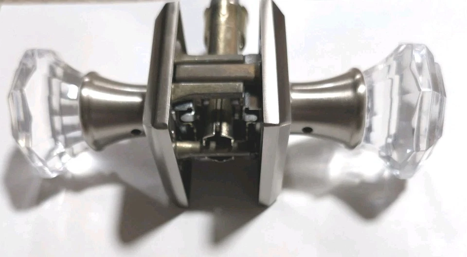 Perilla de cristal Baldwin PSCRYTSR150 Reserve Passage con base cuadrada níquel satinado Foto 3 de 4