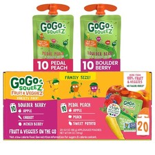 GoGo squeeZ Fruit  veggieZ Applesauce and Puree Variety Pack, Pedal Peach...