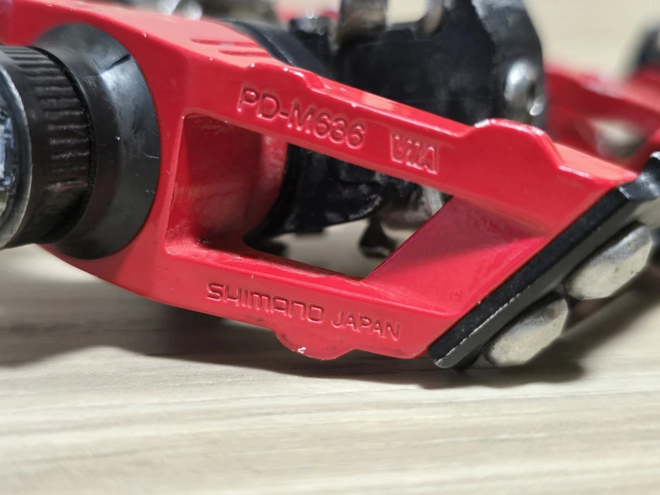 禧玛诺 DX 踏板 PD-M636 Clipless BMX MTB Flat Combo 黑色 红色 * 快速发货 * — 第 3/4 张图片