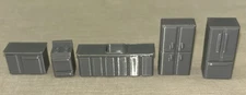 1:48 Quarter Scale Gray Dollhouse Kitchen Furniture Sink Stove Resin 3D Printed