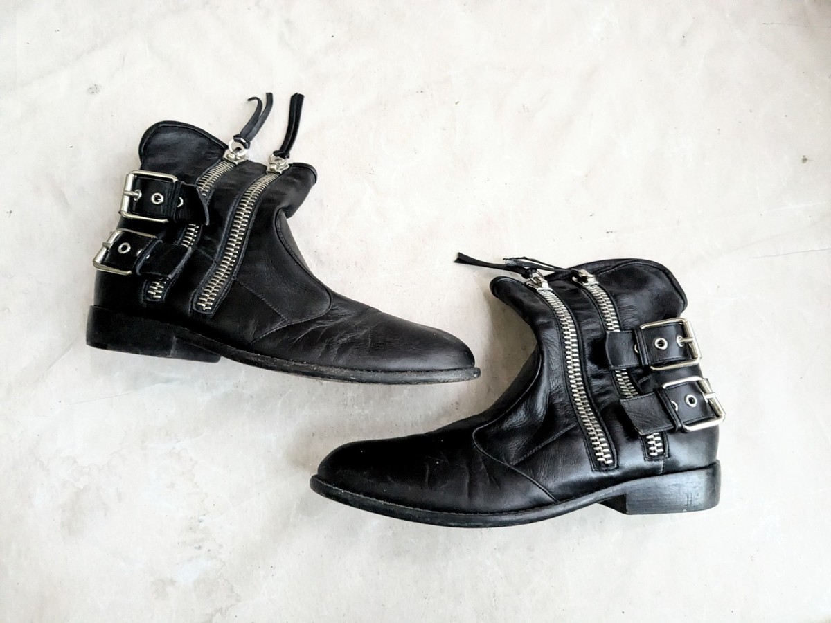 Giuseppe Zanotti Size Zip Boots Black Men 10 43 Leather High Top