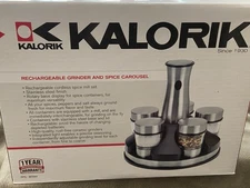 Kalorik ~ Rechargeable Grinder and Spice Carousel Set ~ New in Box