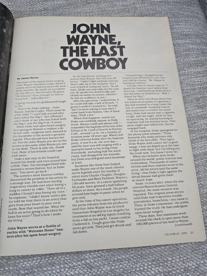 Vintage Magazine, US Weekly, Jun 27 1978, John Wayne, Dolly Parton, Jaws II - Image 3 of 4