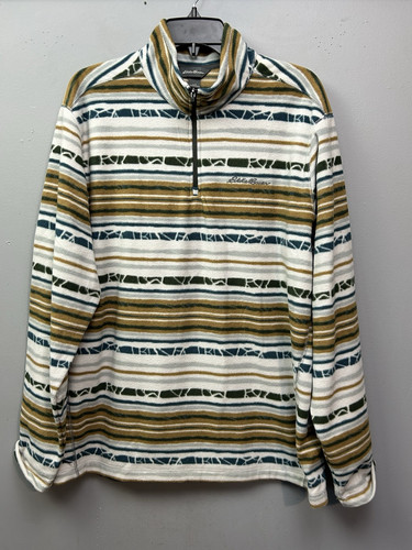 Eddie Bauer Quest Fleece 1/4 zip Mens Large Multicolor Southwestern Pullover