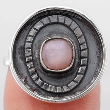 Natural Pink Opal 925 Sterling Silver Ring s.8 Jewelry R-1080