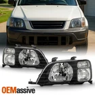 For 1997-2001 Honda CRV Black Headlights Headlamps Pair Driver LH+Passenger RH