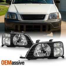 For 1997-2001 Honda Crv Black Headlights Headlamps Pair Driver Lhpassenger Rh For 1997-2001 Honda Crv Black Headlights Headlamps Pair Driver Lhpassenger Rh