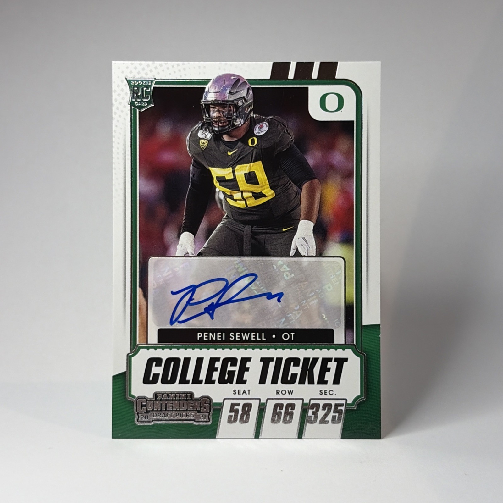 2021 Panini Contenders Draft Picks #194 Penei Sewell RC Auto