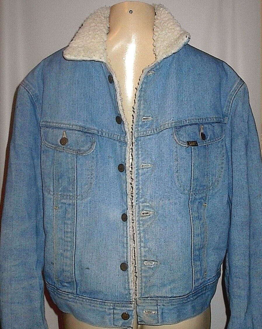 VTG 70s Lee Storm Rider Denim Jacket 44R Faux Fleece & Quilt VTG 70s Lee Storm Rider Denim Jacket 44R Faux Fleece & Quilt