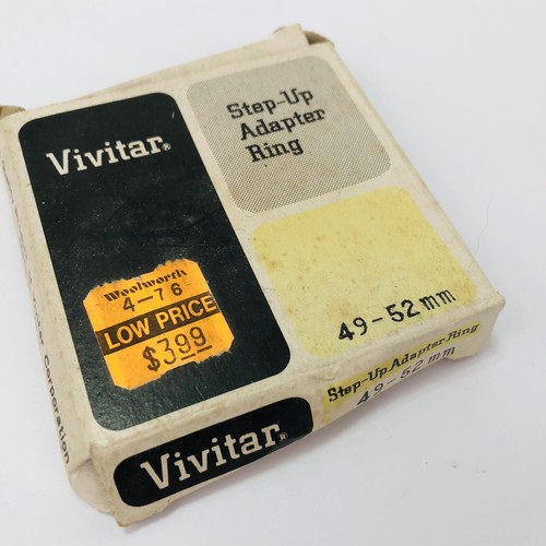 Vivitar 49-52mm Step-Up Ring Adapter 49mm-52mm Japan Lens w/ Case New In Box - Picture 2 of 8