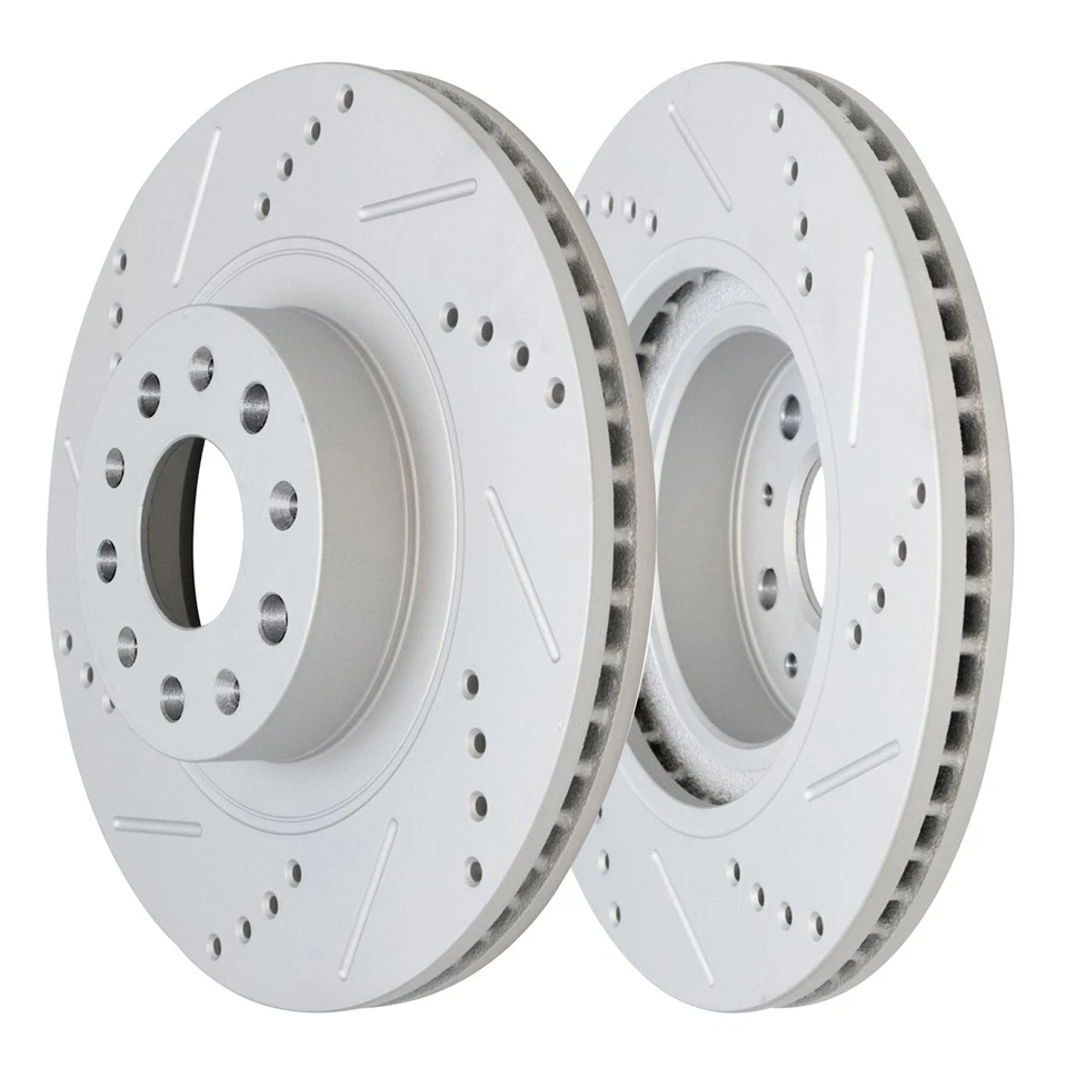 321mm Front Drilled Slotted Brake Rotors Set for 2016 2017 2018 Chevrolet Camaro - Image 3 of 4