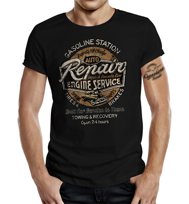 GASOLINE BANDIT T-Shirt Auto Repair Station Engine Service Shirt S - 4XL