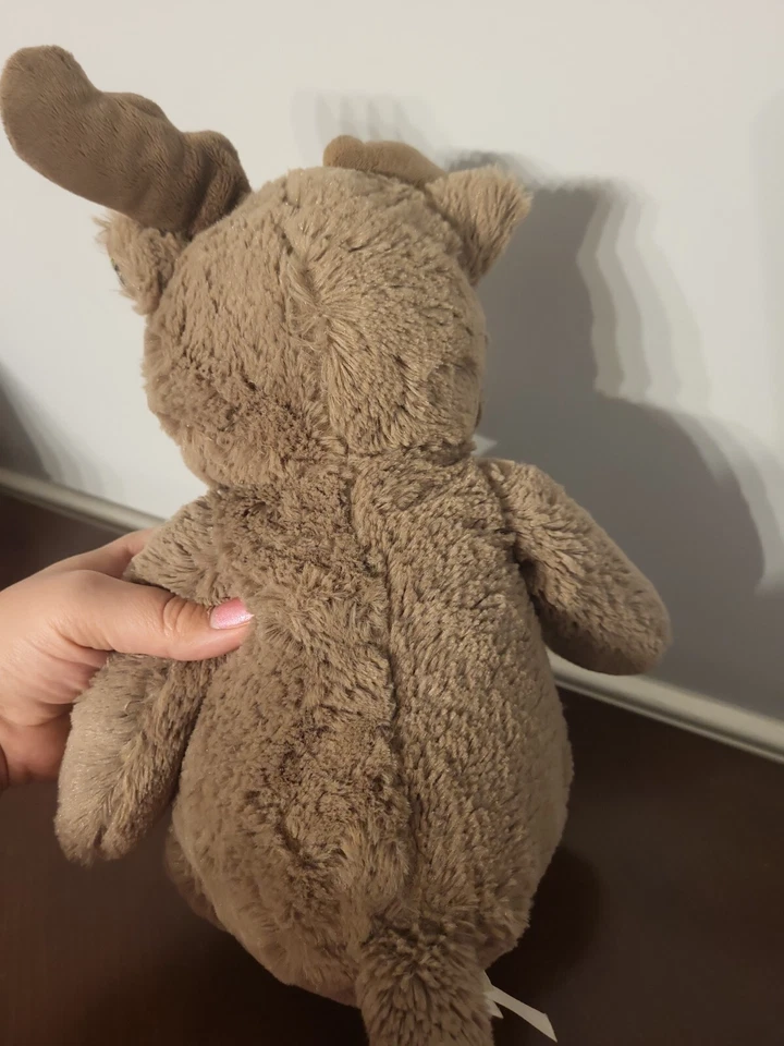 Cloud B Dreamy Hugginz Holiday Brown Red Plaid Moose Plush Stuffed Animal 14" - Image 3 of 4