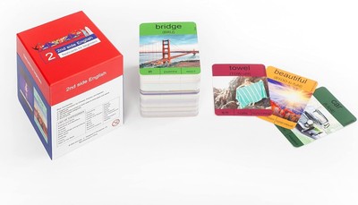 28 Color-Coded English Flash Cards Set - For Kids & Adults - Eco-Friendly Design