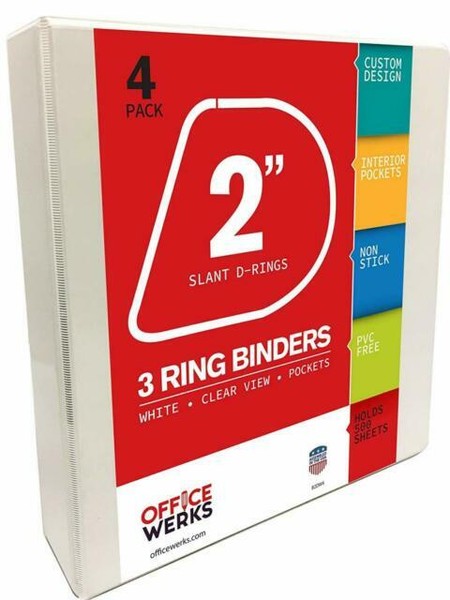 1 3 ring binder white