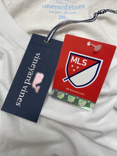 Vineyard Vines Men's MLS Whale Short Sleeve Pocket Soccer Tee Size XXL White NWT - Picture 6 of 7