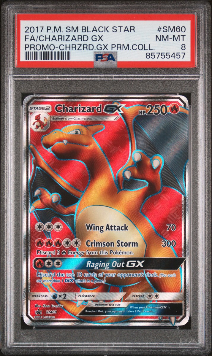 Pokemon TCG: Charizard GX - Graded PSA 8 NM-MINT 2017 GX Premium