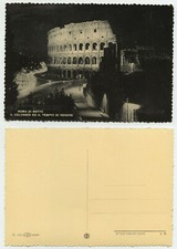 80037 - Roma di Notte - Il Colosseo, Tempio di Venere - Old Postcard