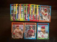 2024 Topps Heritage MINI Philadelphia Phillies Base Team Set of (15) Harper Bohm