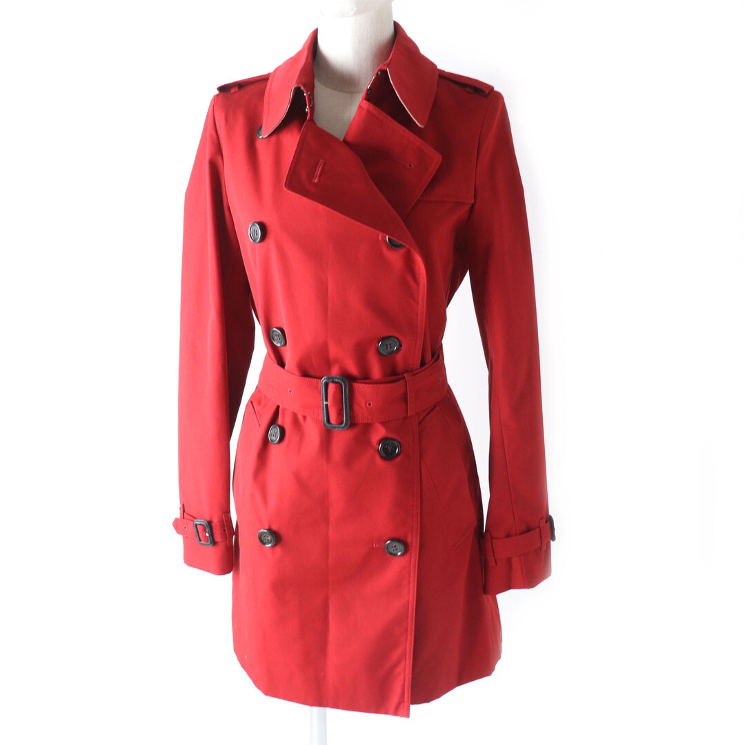 Burberry London MCL4140 Trench Coat Rouge 6 avec Logo Boutons et