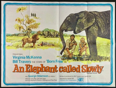 An Elephant Called Slowly Original Quad Movie Film Cinema Poster 1969 Born Free