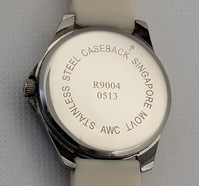 Ladies Vivani Stylish Trendy Round Paved Silver Tone White  display picture 2