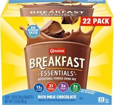 Powder Drink Mix, Rich Milk Chocolate, 22 Count Box of 1.26 Ounce Packets