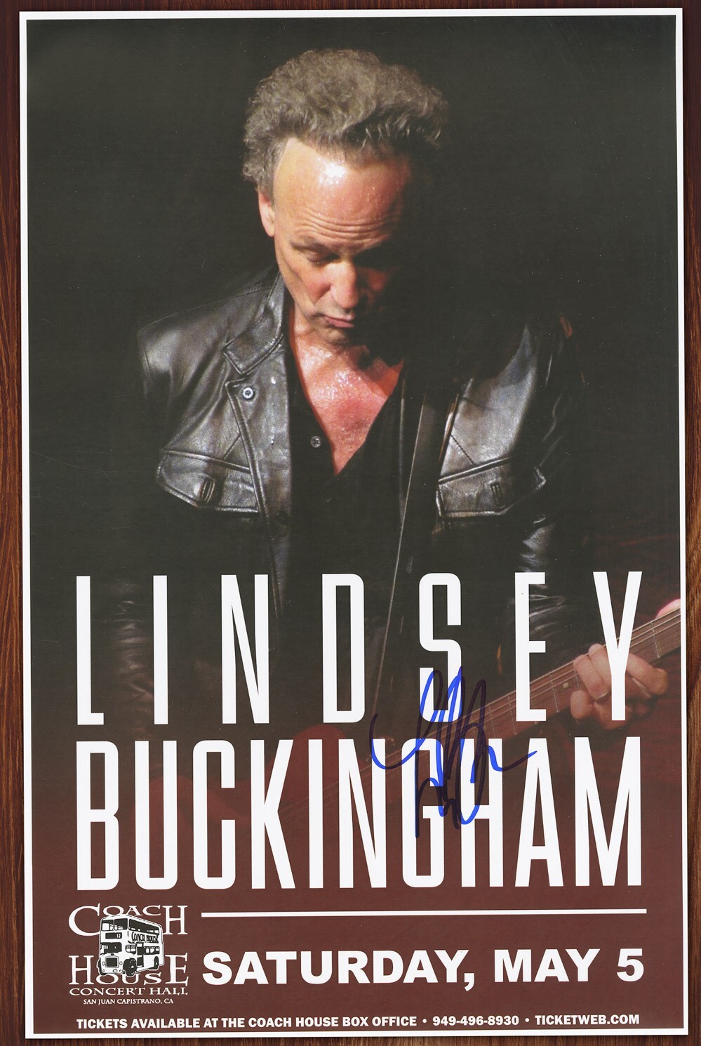 Lindsey Buckingham autographed concert poster  Fleetwood Mac Guitarist