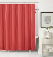 Red PEVA Shower Liner: Mildew ResistantChlorine FreeOdorlessGrommetMagnet