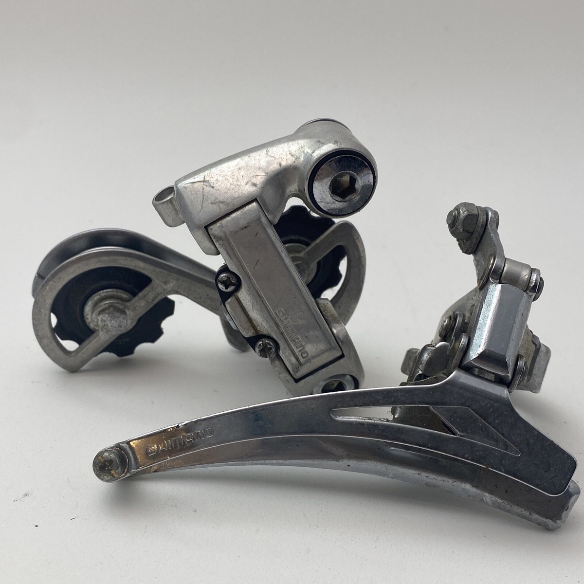 Vintage Shimano Front Rear Derailleur Set Clamp On Double TD-Z505