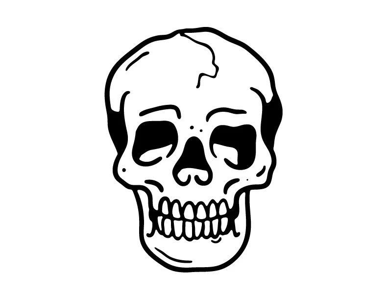 Skull decal sticker traditional rock tattoo goth emo tough hot rod | eBay