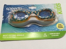 Speedo Kids Ages 3-6 Glide Print Adjustable Strap Anti Fog Swim Goggles