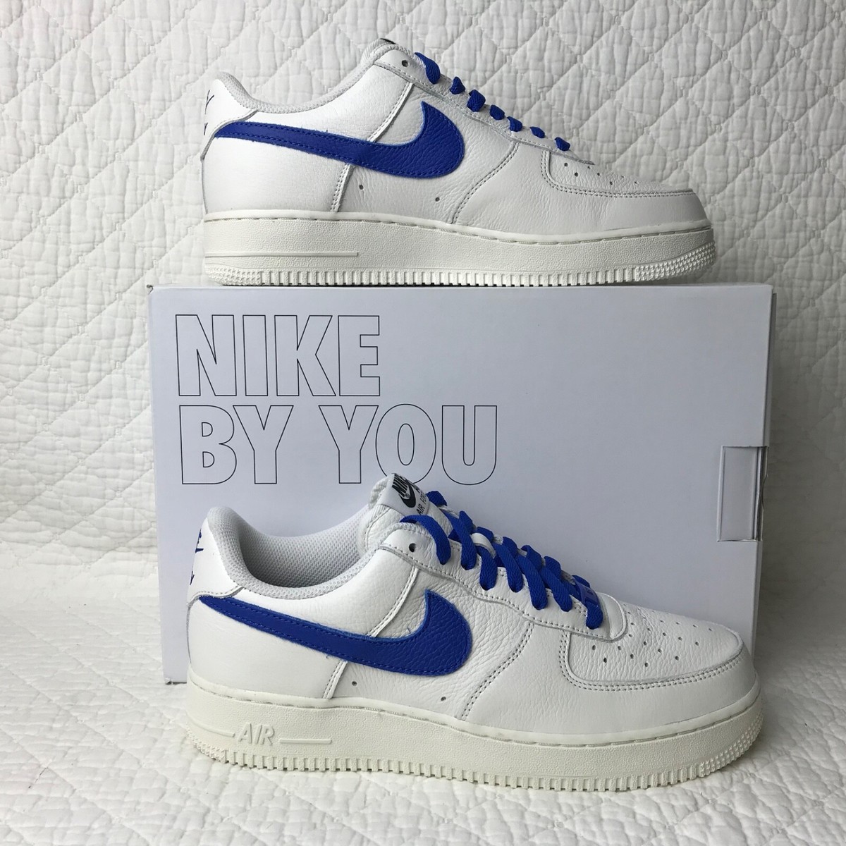 Nike By You Air Force 1 Low Shoes Men's SZ 8 Blue/White DN4162-991