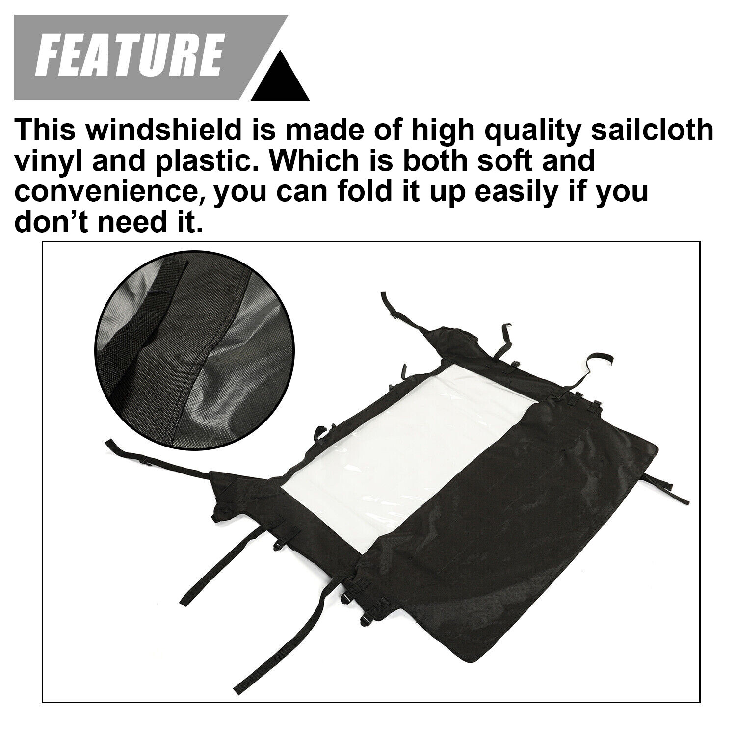 Soft Rear Windshield For Polaris RZR 900/1000 Turbo 2014-2021 Back Window