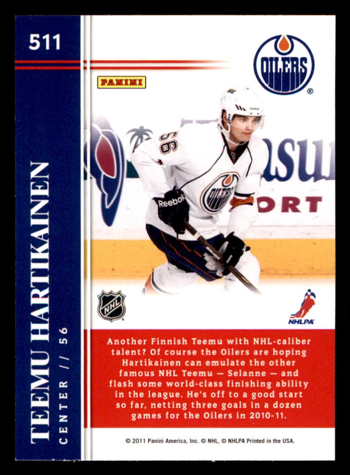 2011-12 Score #511 Teemu Hartikainen HR RC - Image 2 of 2