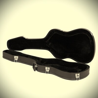 Black Lockable Strat and Tele Hard Shell Electric Guitar Case, Plush Interior