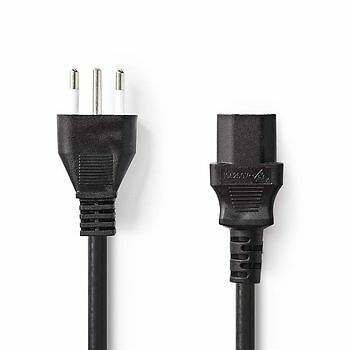 Cavo Prolunga Alimentazione C14 A C13 - 3 Metri Nero Per PC, Monitor, Stampanti